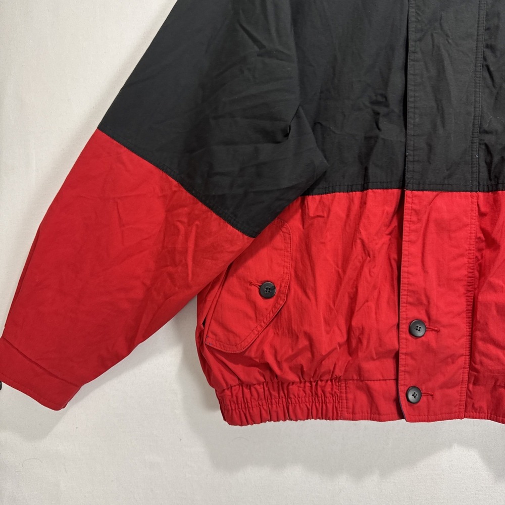 VTG EDS Swingste‎ Colorblock Windbreaker Jacket Mens XL Black Red Yellow Hooded - Picture 3 of 10